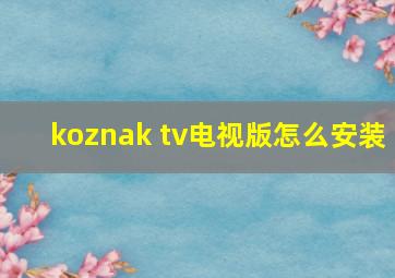 koznak tv电视版怎么安装